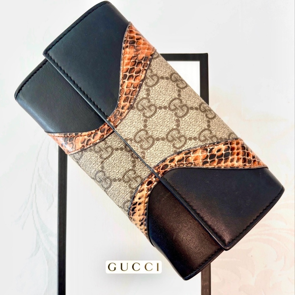 ❌ Gucci Limited Edition Python GG Canvas Wallet